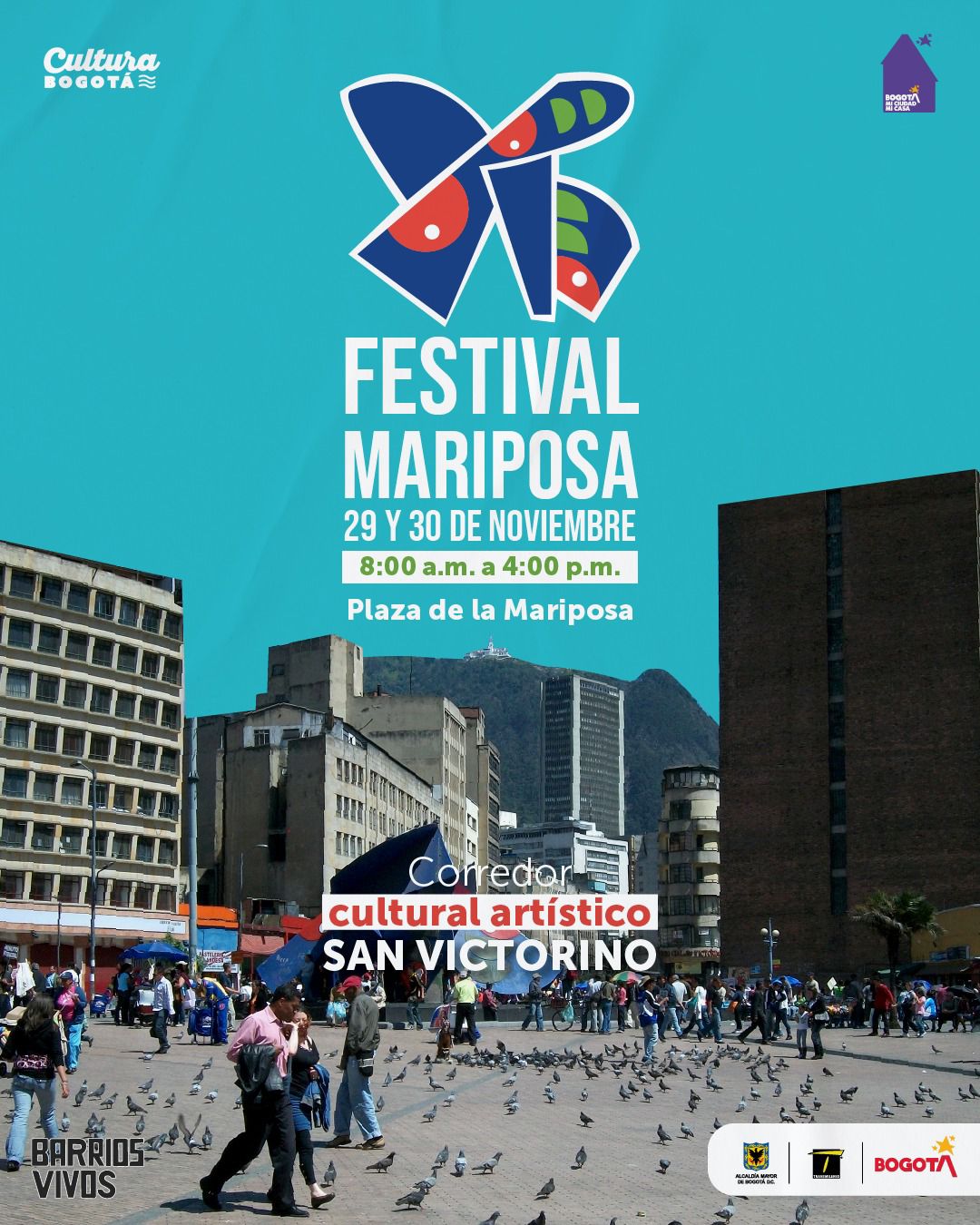 ¡Bogotá celebró la transformación cultural y comercial con el Festival Mariposa en San Victorino!